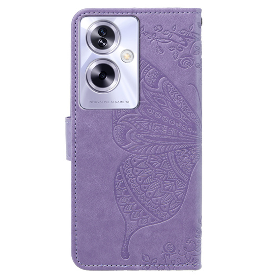 Etui z klapką do Oppo A79 5G, Butterfly, fioletowe