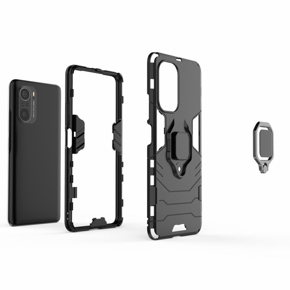 Etui do Xiaomi Mi 11i / POCO F3, Kickstand Ring, czarne