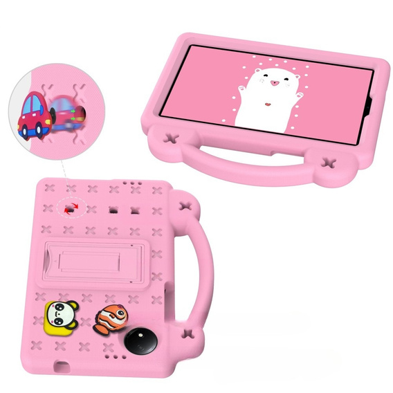 Etui do Xiaomi Redmi Pad SE 8.7", Cute Patterns, z podstawką, różowe