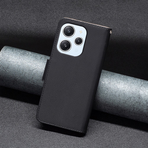 Etui z klapką do Xiaomi Redmi 12 4G, Wallet Litchi Magnet, czarne