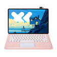 Eleganckie etui z klawiaturą i touchpadem do Lenovo Idea Tab Pro – różowe