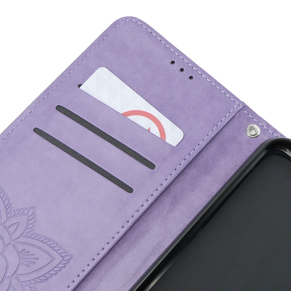 Etui z klapką do Xiaomi Poco F6 Pro, Butterfly, fioletowe