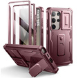 Etui pancerne do Samsung Galaxy S24 Ultra, Dexnor Full Body (Two Frames), czerwone