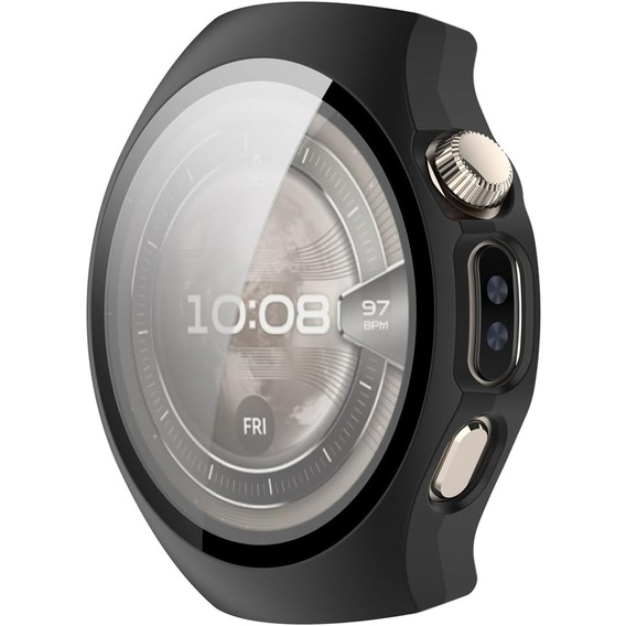 2w1 Etui z twardą ramką i szkłem hartowanym do Huawei Watch 5 46mm- czarne