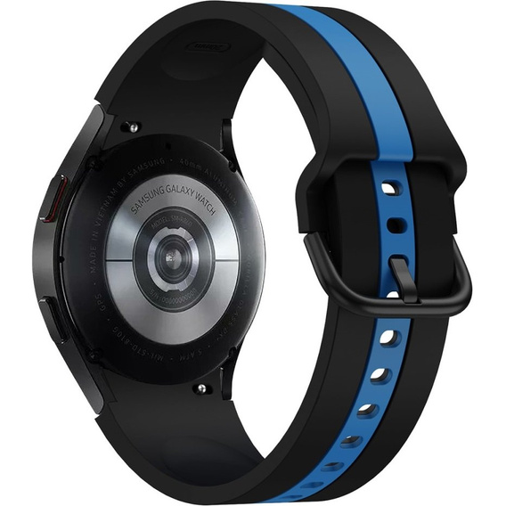 Pasek Silicone Strap Sports do Samsung Galaxy Watch 4/5/6 40/42/43/44/45/46/47mm, Czarny / Niebieski
