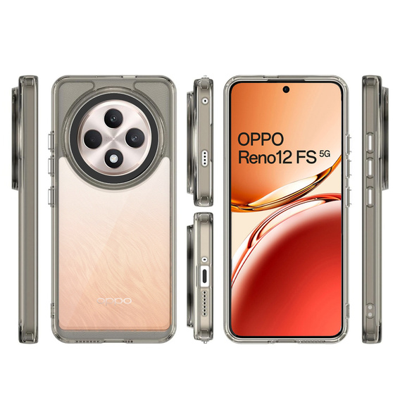 Etui do Oppo Reno 12FS / 12F, Fusion Hybrid, przezroczyste / czarne