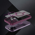 Etui do iPhone 14 Pro, ERBORD Impact Guard, do MagSafe, bordowe