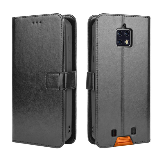 Etui z klapką do Oukitel WP6, Crazy Horse Wallet, czarne