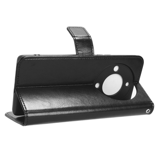 Etui z klapką do Honor Magic 5 Lite, Crazy Horse Wallet, czarne
