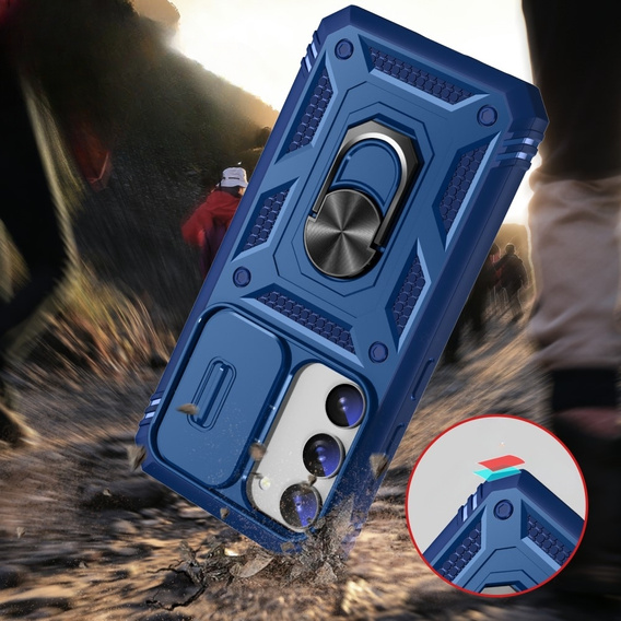 Etui pancerne do Samsung Galaxy S23 Plus, CamShield Slide, niebieskie