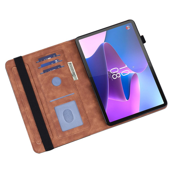 Etui do Lenovo Tab M9, With stand, flower, brązowe