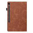 Etui do Samsung Galaxy Tab S10 FE+ Plus, Classic, z miejscem na rysik, brązowe
