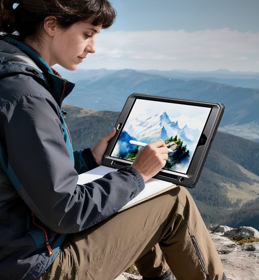 Etui Dexnor 360° z paskiem i uchwytem na rysik do iPad 10.2" 2021/2020/2019 (9/8/7 gen.)