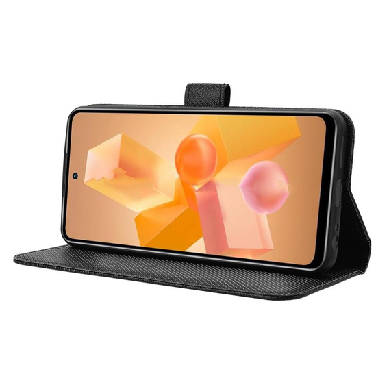 Etui z klapką do Infinix Hot 40i, Wallet Smart Magnet, czarne