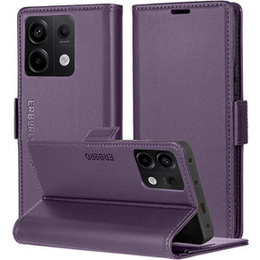 Etui do Xiaomi Redmi Note 13 Pro 5G, ERBORD Glossy Litchi, portfel z klapką, fioletowe