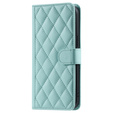 Etui z klapką do iPhone 16, Rhombus Crossbody Leather, zielone