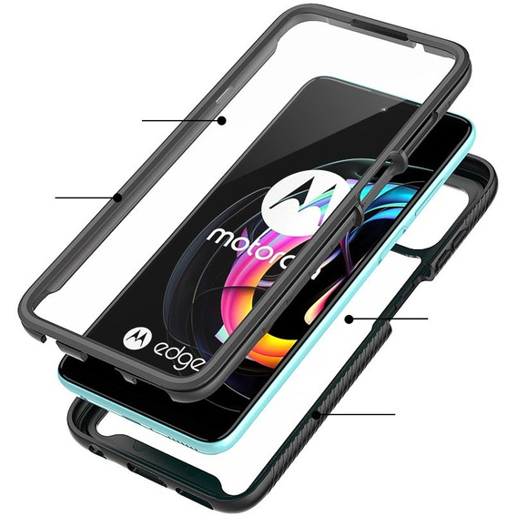 Etui do Motorola Edge 20 Lite, Shockproof, z folią, czarne