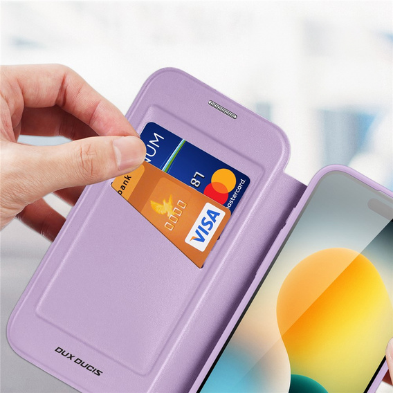 Etui Dux Ducis do iPhone 17 Air, Skin X Pro,  z klapką, do MagSafe, fioletowe
