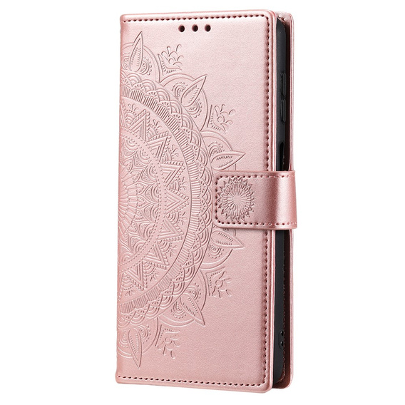Etui z klapką do Samsung Galaxy A35 5G, Mandala, różowe rose gold