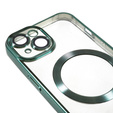Zestaw Etui do iPhone 14, MagSafe Hybrid, zielone + Szkło