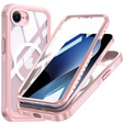 Etui do iPhone 16E, Shockproof, ze szkłem, do MagSafe, różowe