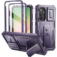 Etui pancerne do Samsung Galaxy A56 5G, Dexnor Kickstand Cam Protector, fioletowe