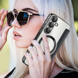 Etui z klapką do Samsung Galaxy A17 5G, RFID Wallet, do MagSafe, przezroczyste / czarne