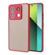 Etui silikonowe do Xiaomi Redmi Note 13 Pro 5G, z ochroną aparatu, przezroczyste / czerwone + Szkło hartowane 9H