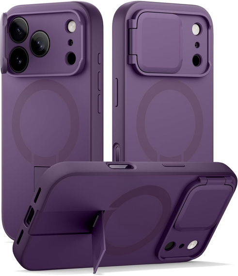 Etui Suritch Shockproof z podstawką i osłoną aparatu, do MagSafe do iPhone 17 Pro Max