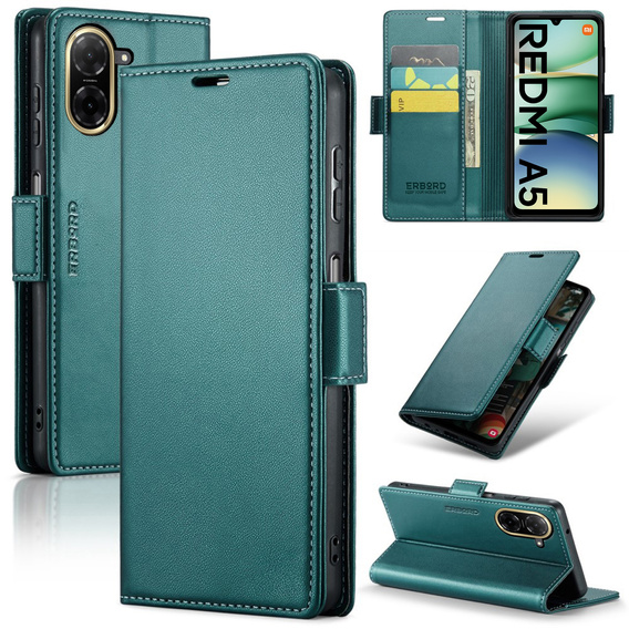 Etui ERBORD Glossy Litchi portfel z klapką do Xiaomi Redmi A5