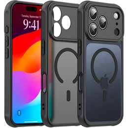 Etui matowe do iPhone 17 Pro, do MagSafe, z ochroną aparatów, czarne