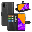Etui z klapką do Samsung Galaxy Xcover 7 Pro – czarne, skórzane, z kieszenią na kartę