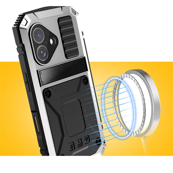 Etui R-JUST z podstawką i wbudowanym szkłem do iPhone 17