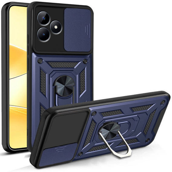 Etui pancerne do Realme C51, CamShield Slide, niebieskie