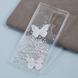 Etui do Samsung Galaxy S24 Ultra, Glitter Butterfly, białe