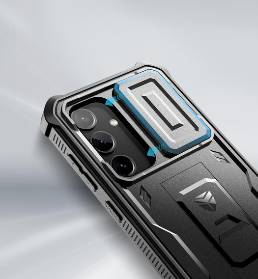 Etui pancerne do Samsung Galaxy S24, Dexnor Full Body (Two Frames), czarne