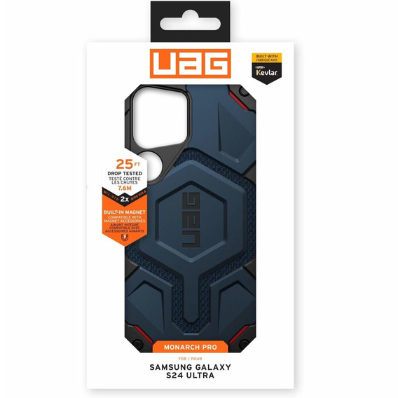 OUTLET Etui Urban Armor Gear do Galaxy S24 Ultra, Monarch Pro MagSafe, granatowe