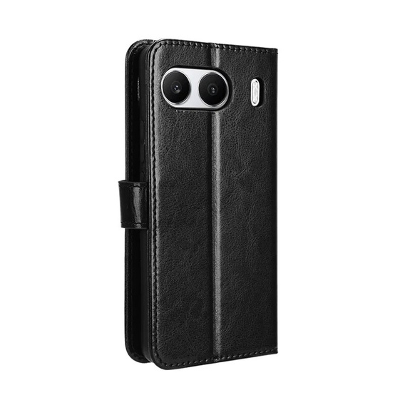 Etui z klapką do OnePlus Nord 4, Crazy Horse Wallet, czarne