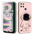 Zestaw Etui Electro do Realme C21Y/C25Y, Astronauta, Różowe + szkło