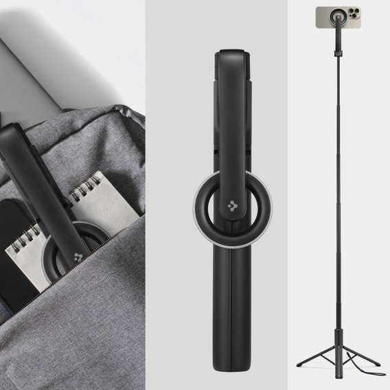 Spigen S580W MagSafe Bluetooth Kijek Selfie Stick Tripod, czarny