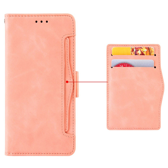 Etui z klapką do Xiaomi Poco F6 Pro, Card Slot, różowe