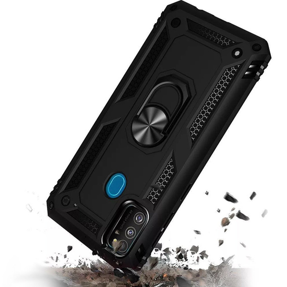 Etui pancerne do Samsung Galaxy M21, Nox Case Ring, czarne