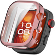 2w1 Etui silikonowe z osłoną ekranu do Huawei Watch Fit 4 – lekka ochrona wyświetlacza i boków - różowe