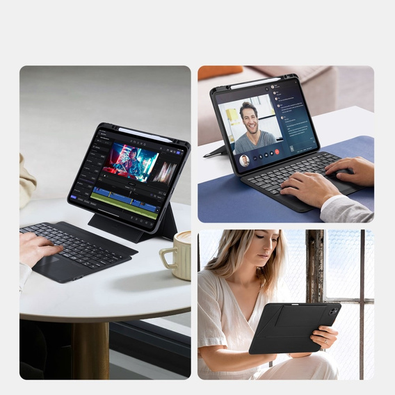 Etui z klawiaturą do iPad Pro 13" 2024 (7 gen.), Dux Ducis DK Series, czarne