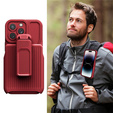 Pancerne Etui Belt Clip do iPhone 14 Pro Max, z klipsem, czerwone