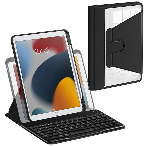 Etui z klawiaturą do iPad 10.2" 2021/2020/2019 (9/8/7 gen.), czarne