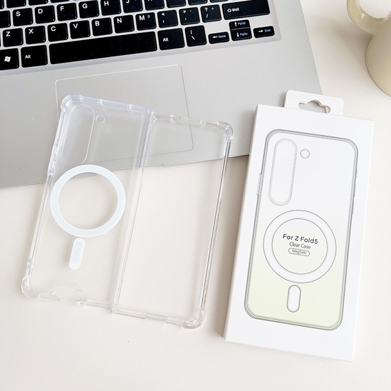 Etui do Samsung Galaxy Z Fold5 5G do MagSafe, Dropproof magnetyczne przezroczyste