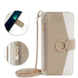 Etui z klapką do Oppo Reno 10 / 10 Pro, Wallet Zipper Pocket, z lusterkiem, białe