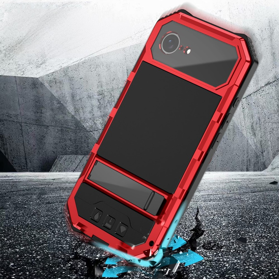 Etui pancerne do iPhone 16E, R-JUST, czerwone