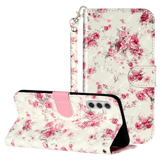 Etui z klapką do Samsung Galaxy A35 5G, Wallet, Roses białe